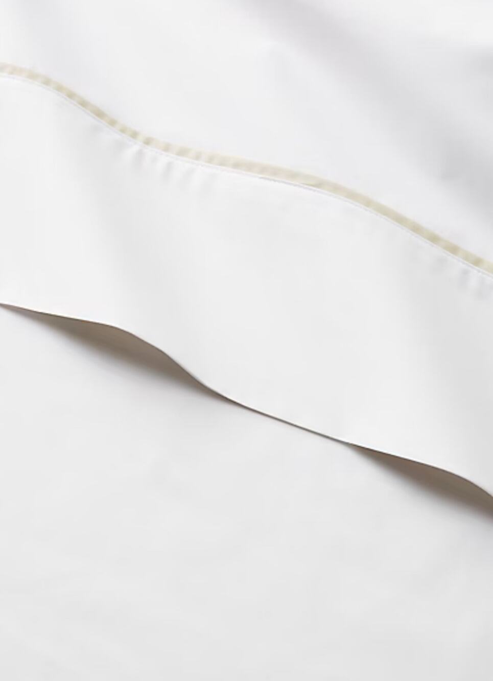 New Ralph Lauren Organic Percale Palmer King Flat Sheet White/Sand Dune Luxury